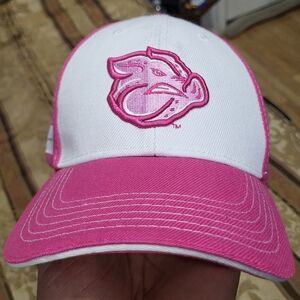 LEHIGH VALLEY WOMENS IRON PIGS PINK & WHITE ADJUSTABLE CAP HAT Minor League
